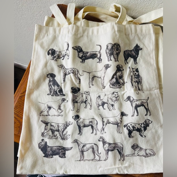 Canvas Tote Bag Aesthetic Print Dog‎ Breeds Reusable cotton cloth eco-friendly - Picture 6 of 6